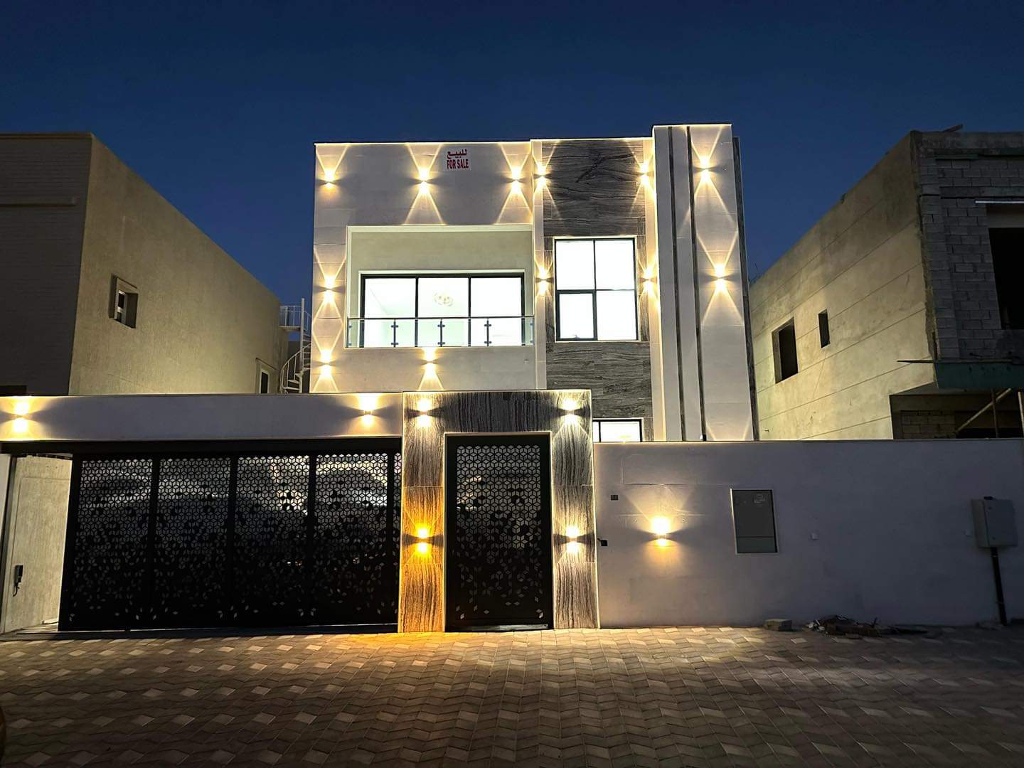 Villa for sale in Al Zahia area, including a swimming pool, water, air conditioning, and electricity.