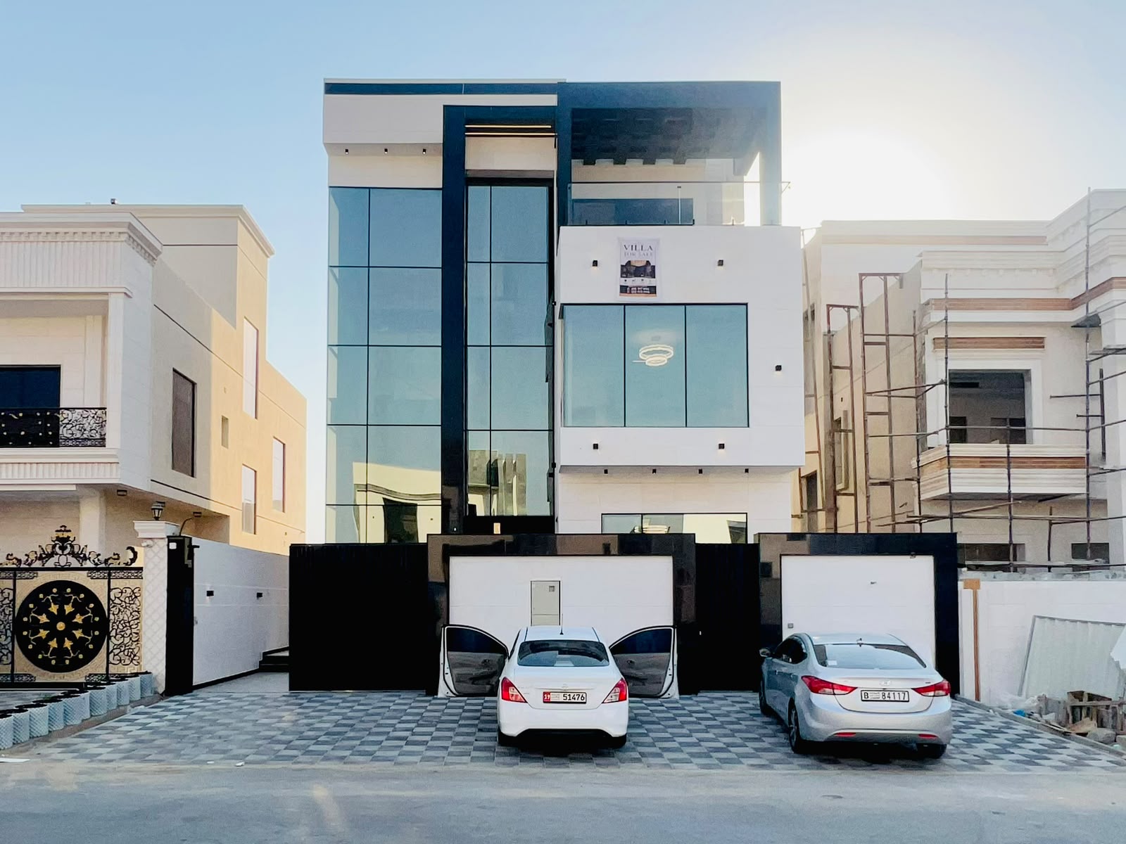 For sale, a modern villa with two floors and a roof, including registration fees