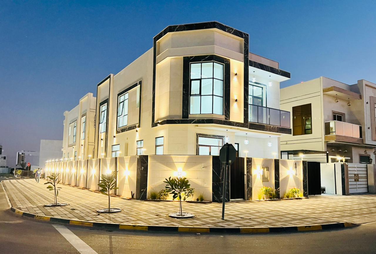 Villa for sale in Al Zahia area, corner location, modern design