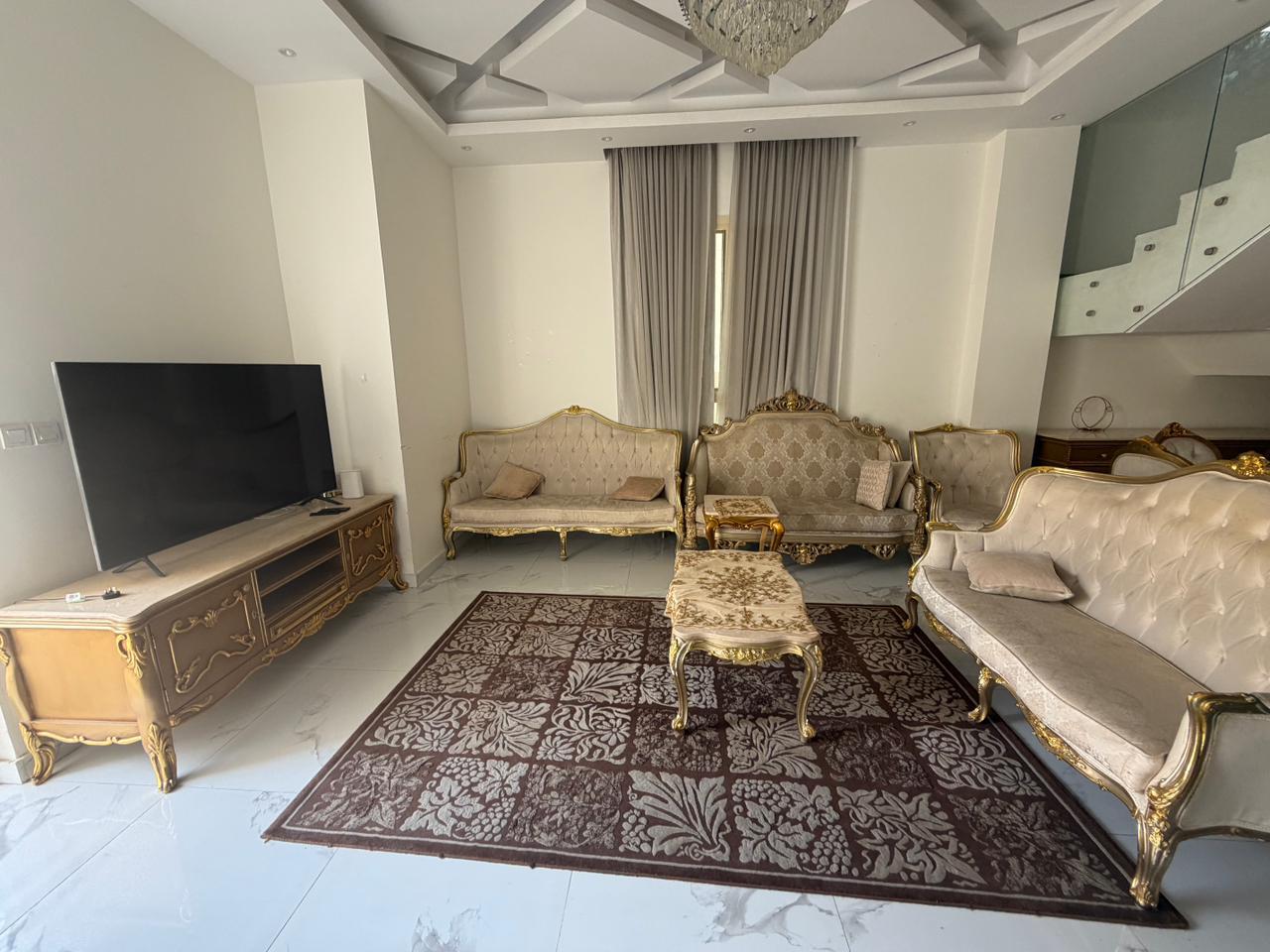 Furnished villa for sale in Al Yasmin area, including air conditioning, electricity, and water. 2