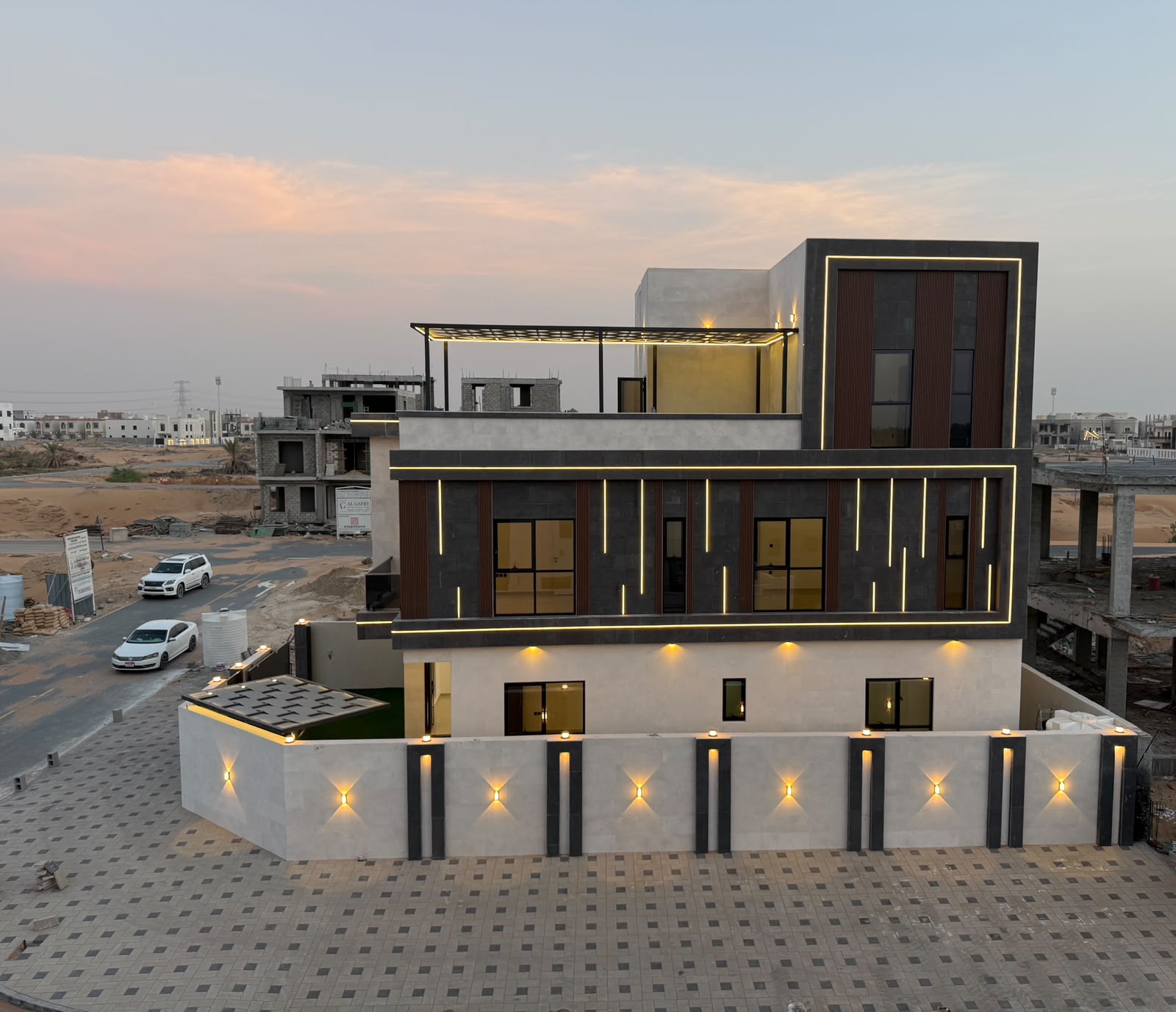 Luxury detached villa for sale, including registration fees, electricity, and water.